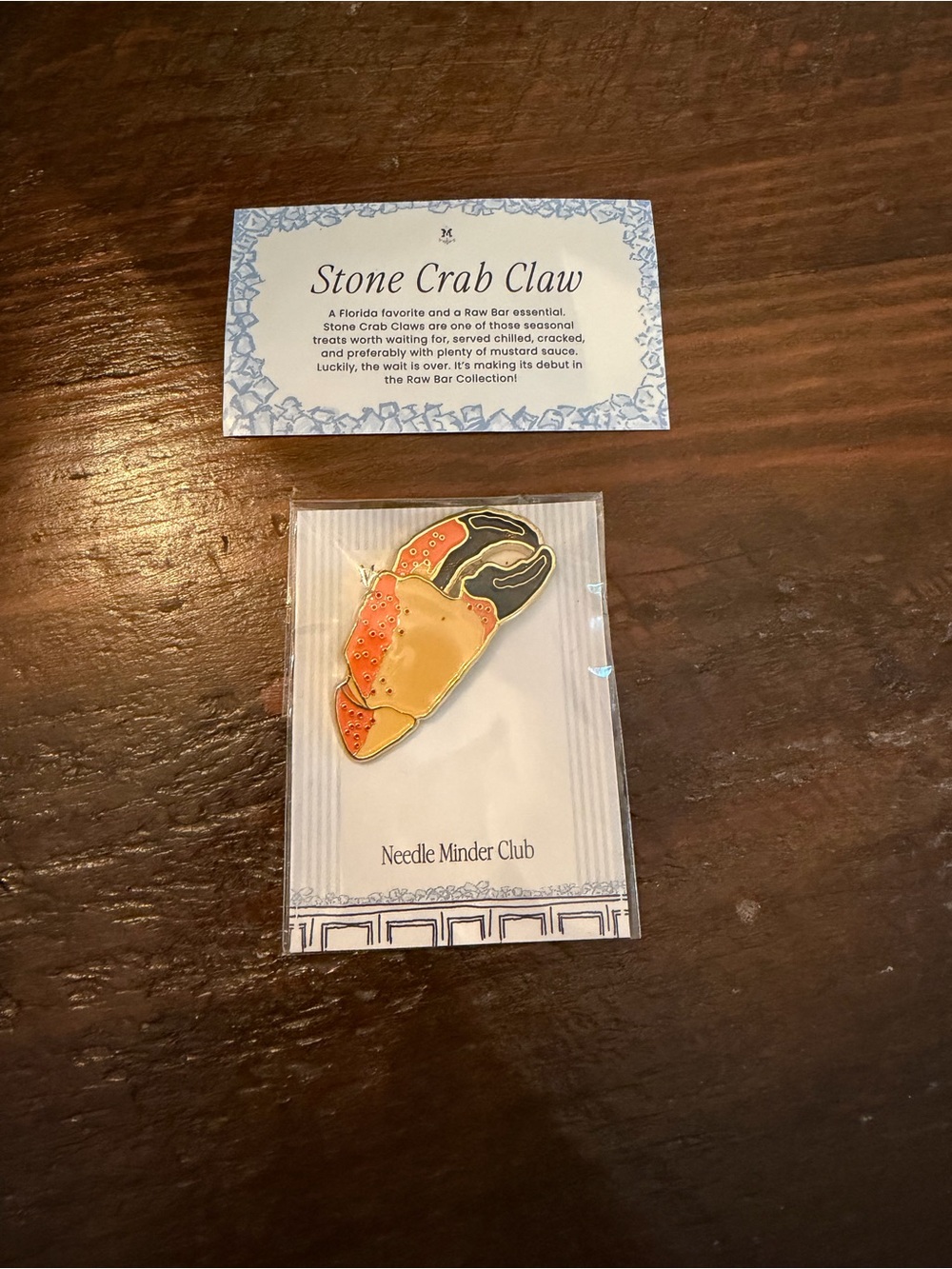 Stone Crab Claw Needle Minder - Orange & Black